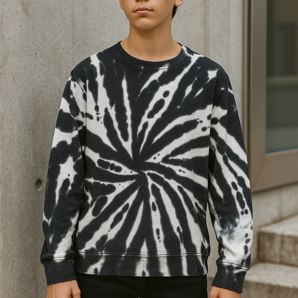 Art Class Boy's Tie Dye Sweatshirt | Black & White - Picture 3 of 6